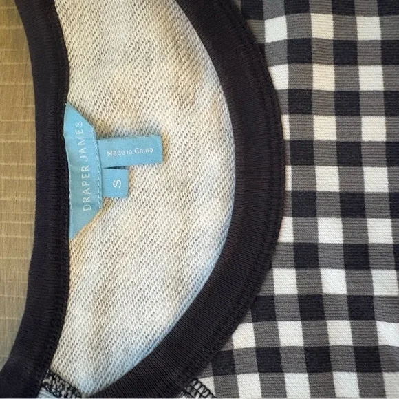 Draper James Navy Gingham Checkered Sweatshirt - Picture 3 of 8